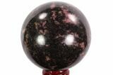 Polished Rhodonite Sphere - Madagascar #95044-1